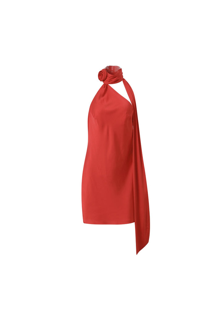 The Sienna Halterneck Dress in Red - Kiwi & Co