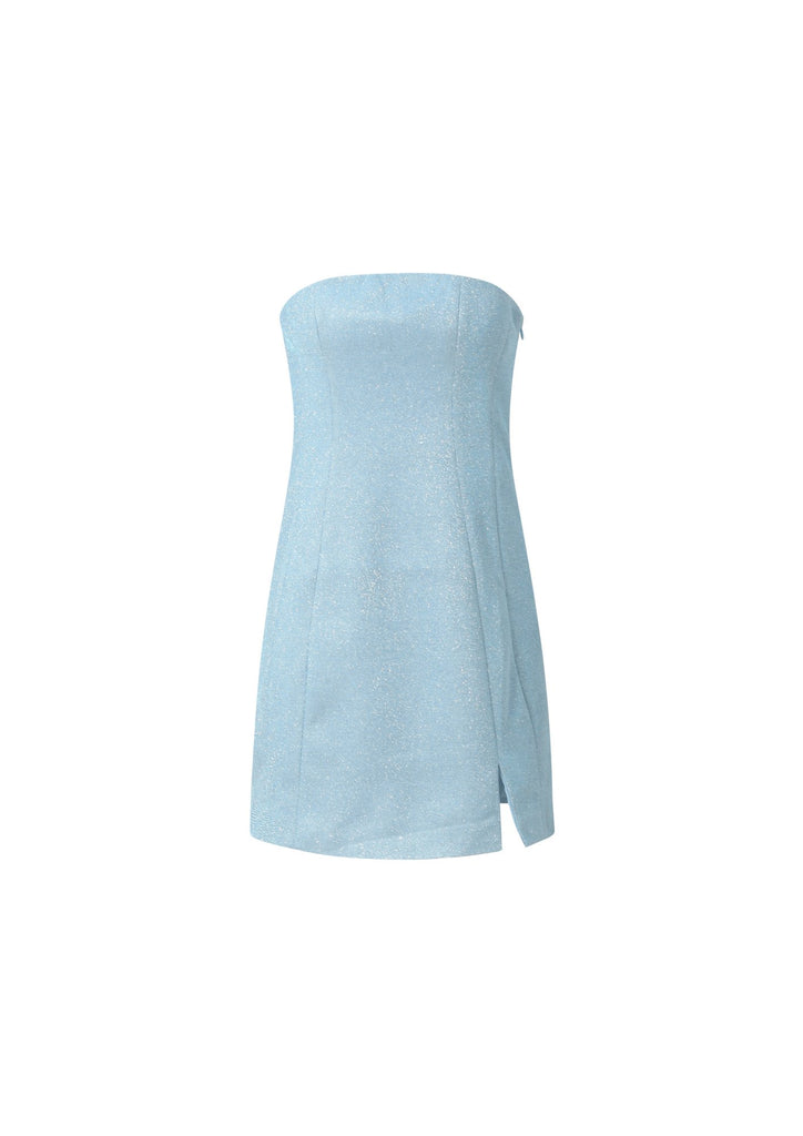 The Sofia Glitter Bardot Dress with Split - Blue - Kiwi & Co