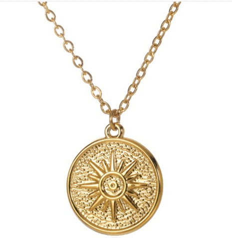 Sundial Necklace in Gold - Kiwi & Co Necklace